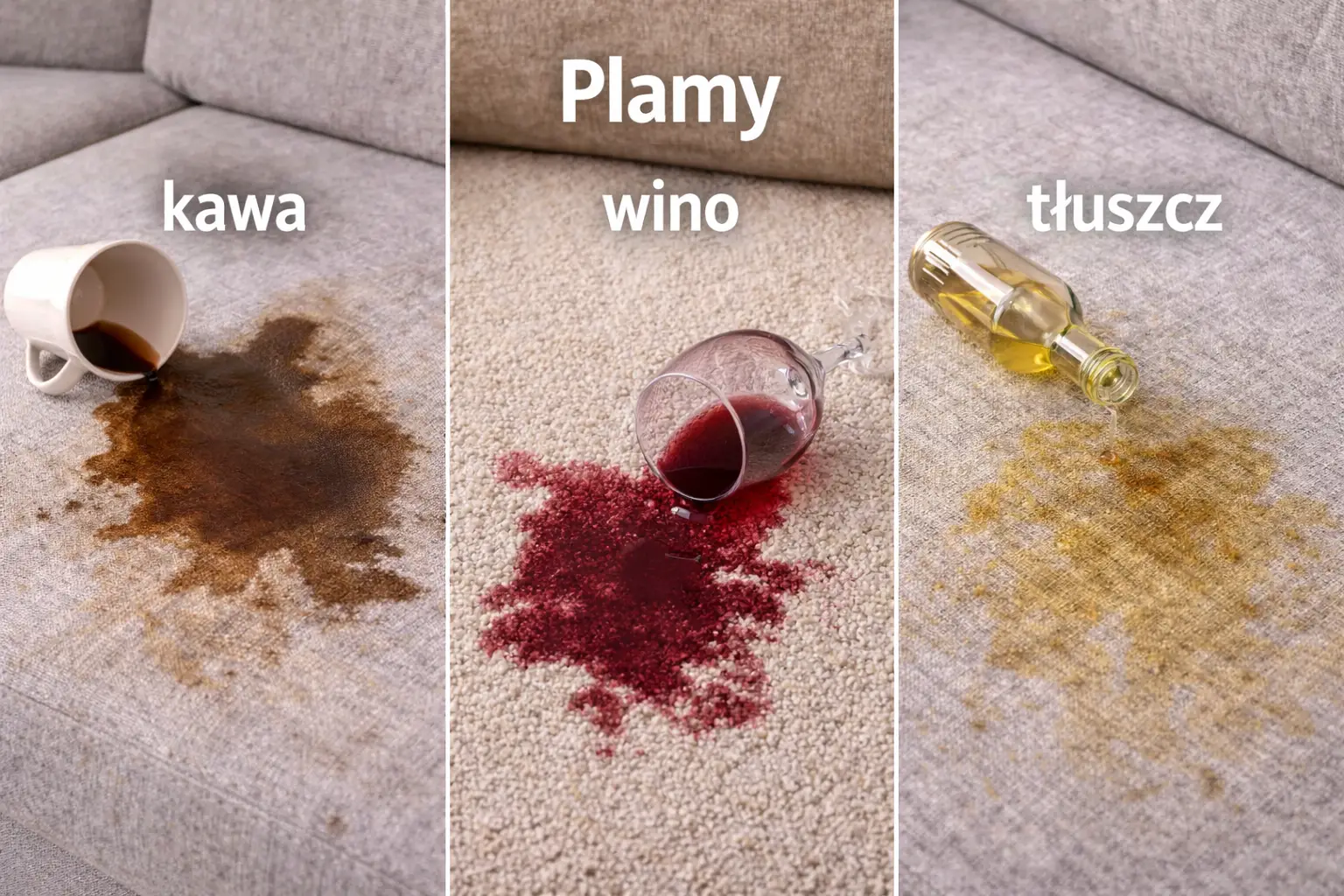 Plamy po kawie, winie i tłuszczu — Aurora Clean